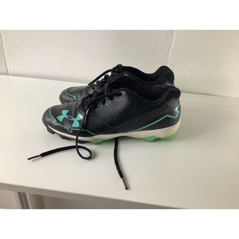 Under Armour Womens C Low Black Teal Blue Baseball Softball Molded Cleats Sz 8
